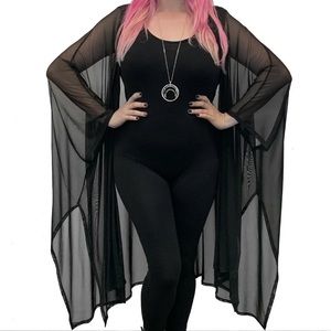 Lilith Mesh Oversized Cloak Foxblood